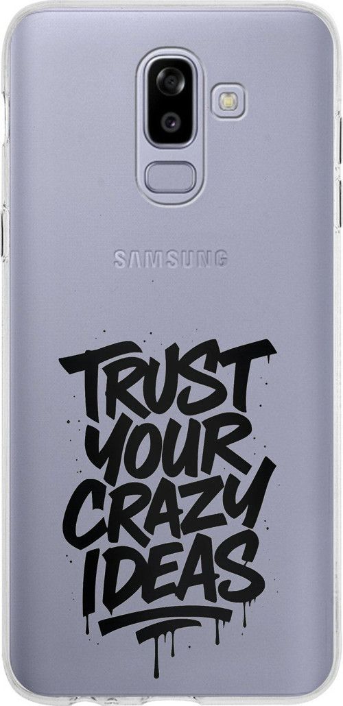 Samsung Galaxy J8-A6 Plus Uyumlu Crazy Trust Baskılı Silikon Kılıf
