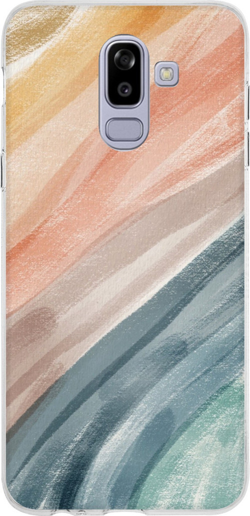Samsung Galaxy J8-A6 Plus Uyumlu Modern Renk Paleti Baskılı Silikon Kılıf