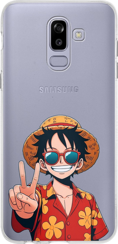 Samsung Galaxy J8-A6 Plus Uyumlu Monkey D. Luffy Tasarımlı Baskılı Silikon Kılıf