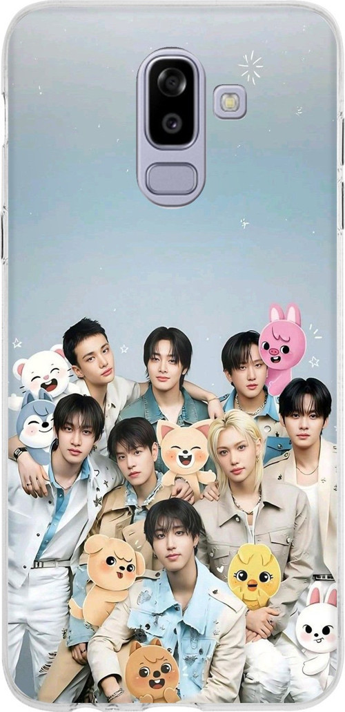Samsung Galaxy J8-A6 Plus Uyumlu Tray Kids K-Pop Grubu ve SKZOO Temalı Baskılı Silikon Kılıf