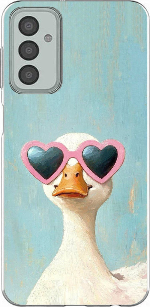 Samsung Galaxy M13-M23 Uyumlu Yağlı Boya Pop-Art Ördek Baskılı Silikon Kılıf