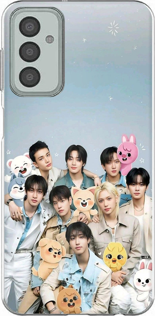 Samsung Galaxy M13-M23 Uyumlu Tray Kids K-Pop Grubu ve SKZOO Temalı Baskılı Silikon Kılıf