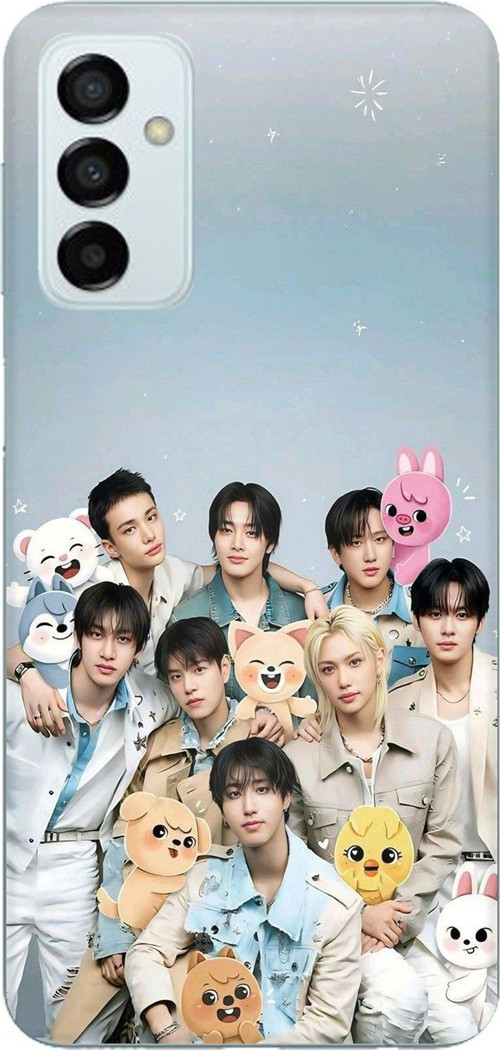Samsung Galaxy M14 Uyumlu Tray Kids K-Pop Grubu ve SKZOO Temalı Baskılı Silikon Kılıf
