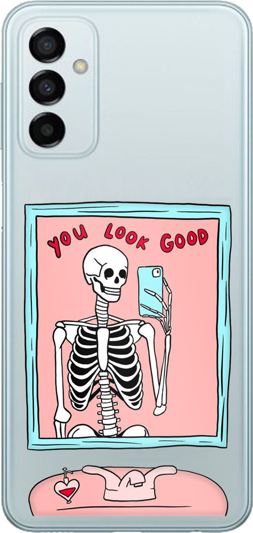 Samsung Galaxy M14 Uyumlu You Look Good İskelet Tasarımlı Baskılı Silikon Kılıf
