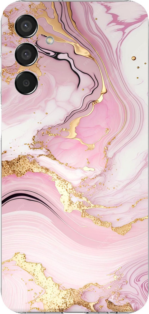 Samsung Galaxy M15 Uyumlu Pembe Mermer Baskılı Silikon Kılıf