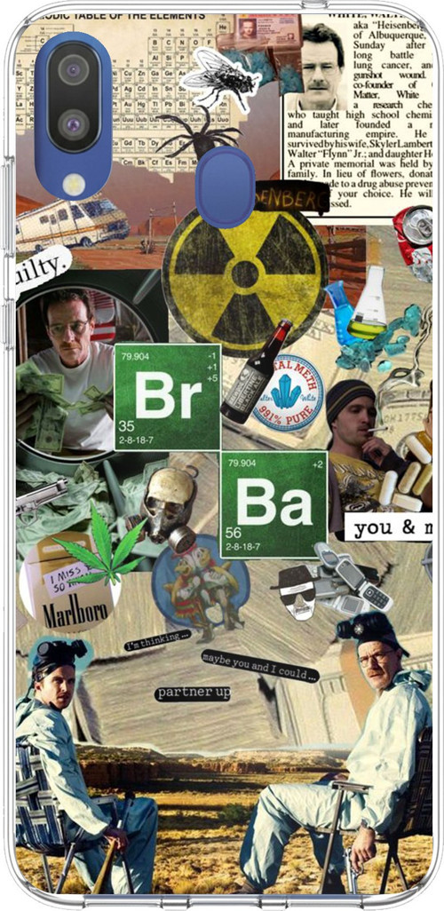 Samsung Galaxy M20 Uyumlu Breaking Bad Kolaj Baskılı Silikon Kılıf