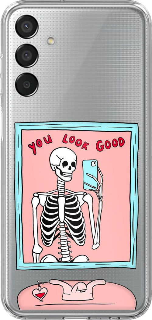 Samsung Galaxy M15 Uyumlu You Look Good İskelet Tasarımlı Baskılı Silikon Kılıf