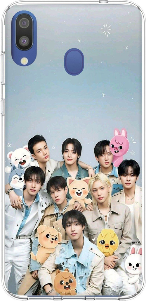 Samsung Galaxy M20 Uyumlu Tray Kids K-Pop Grubu ve SKZOO Temalı Baskılı Silikon Kılıf