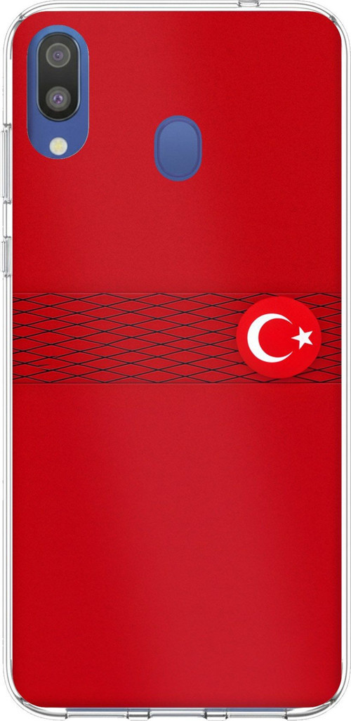 Samsung Galaxy M20 Uyumlu Türk Milli Takım Izgara Desenli Forma Baskılı Silikon Kılıf