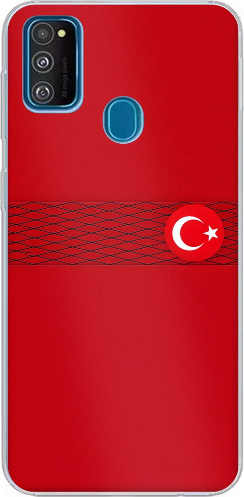 Samsung Galaxy M30S/M21 Uyumlu Türk Milli Takım Izgara Desenli Forma Baskılı Silikon Kılıf