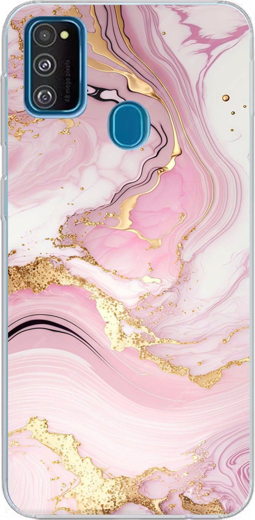 Samsung Galaxy M30S/M21 Uyumlu Pembe Mermer Baskılı Silikon Kılıf