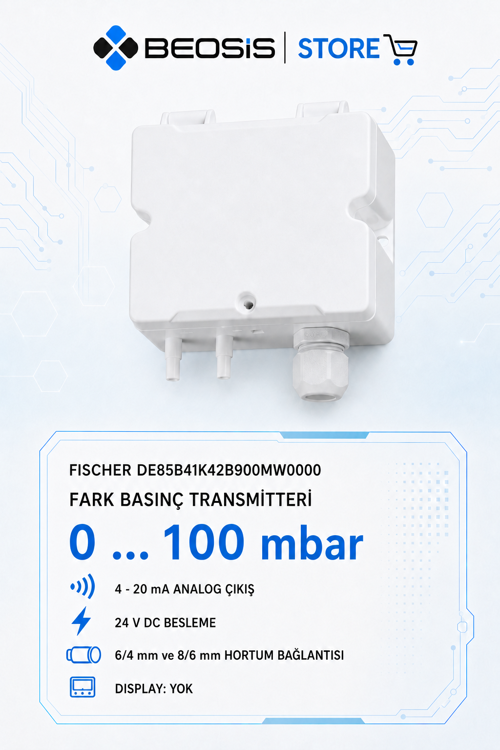 Fischer DE85 Fark Basınç Transmitteri – DE85B41K42B900MW0000 – 0…100 mbar – 4-20 mA