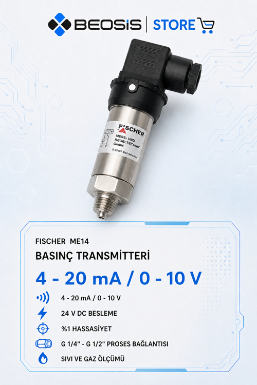 Fischer ME14 Basınç Transmitteri – ME1406M87BH000V0000 – 0…6 bar – 4-20 mA