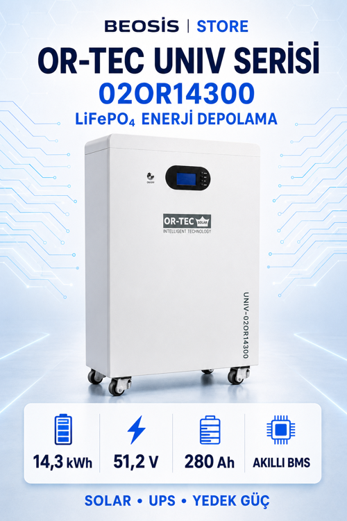 UNIV Serisi 02OR14300 14.3 kWh 51.2 V 280 Ah LiFePO4 BATARYA