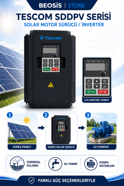 SDDPV18K TESCOM SDDPV18K 18.5KW SOLAR MOTOR SÜRÜCÜ İNVERTER