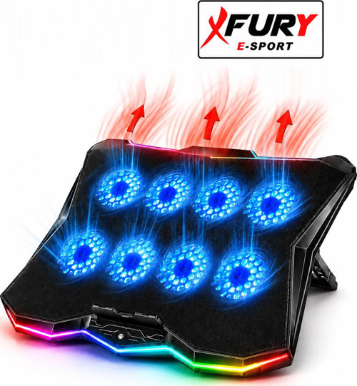 E-Sport RGB Laptop Soğutucu 8 Fanlı Ayarlanabilir Standlı Notebook Soğutucu