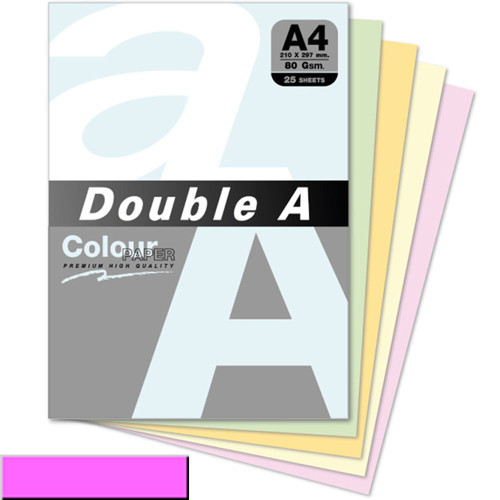 A Renkli Kağıt 25 Lİ A4 80 GR Pastel Pembe