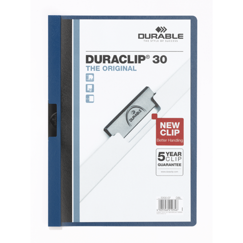Sıkıştırmalı Dosya DuraClip Ortadan Klipsli 30 Syf A4 Lacivert 2200