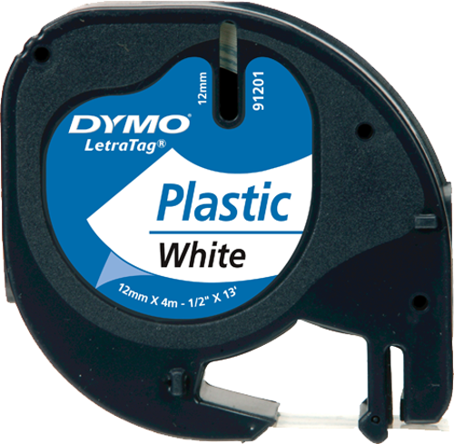 Letratag Şerit Plastik 12 MMx4 MT Beyaz 91201 59422