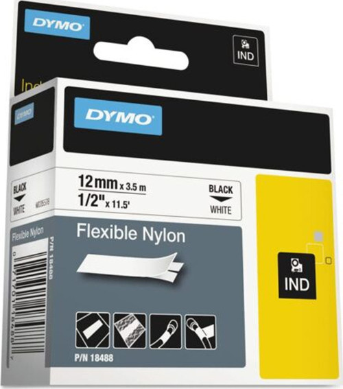Rhinopro Esnek Naylon Şerit 12mmx3,5m Beyaz/Siyah 18488