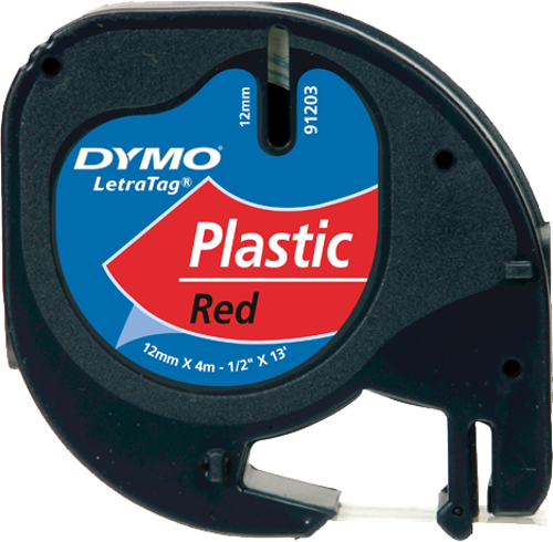 Letratag Şerit Plastik 12 MMx4 MT Kırmızı 91203