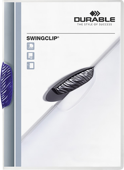 Sıkıştırmalı Dosya SwingClip Ortadan Klipsli 30 Syf A4 Lacivert 2260