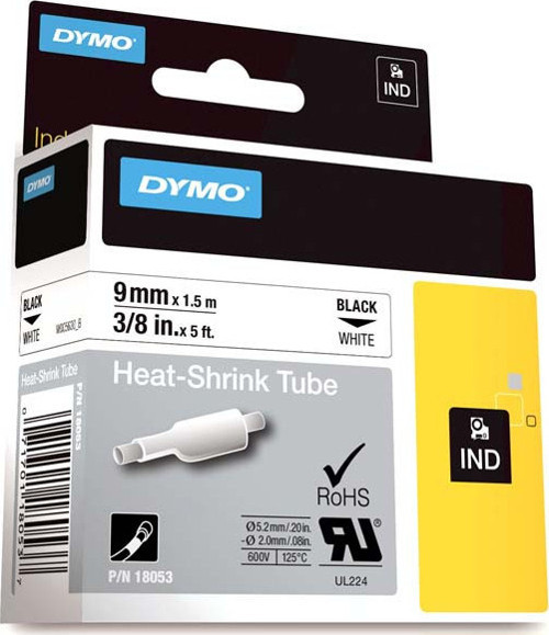 Rhinopro Isıyla Küçülen Şerit 9 MMx1,5 M Beyaz/Siyah