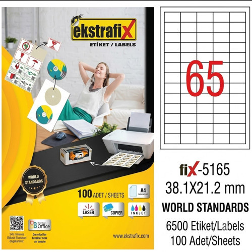 Laser Etiket 38,1x21,1 Q Fix-5165