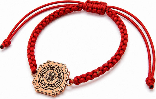 Sri Yantra Bolluk ve Denge Tılsımı Bakır Makrome Bileklik
