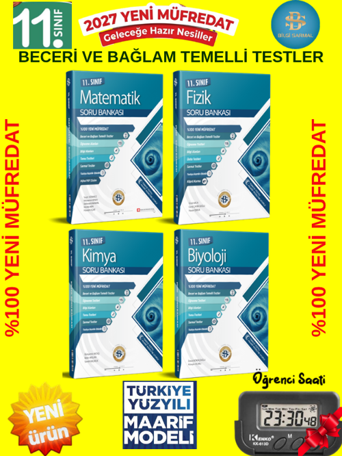 Sarmal 2027 11.Sınıf %100 Yeni Müfredat Sayısal Set 4 Kitap Bağlam Temelli Soru Bankası Seti+Kronometre