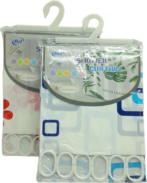Çif Kanat Pvc Banyo Perdesi 2 Parça X 90X180CM - 12 Halkalı
