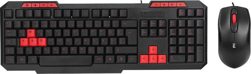 Usb Kablolu Klavye - Mouse Set Kırmızı Tuşlu Q Klavye 1600DPI Mouse
