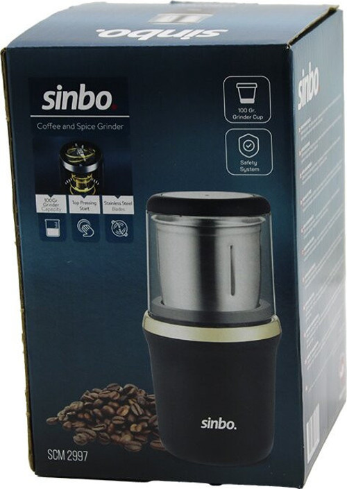 Kahve - Baharat Öğütücü Çelik Bıçak - Öğütme HAZNESİ=100GR 200W Bas Çalıştır Kapak=m
