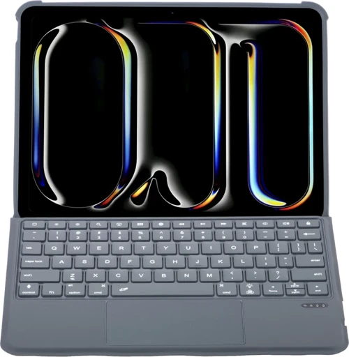 Apple T5504D iPad Pro 11 (2024) Kılıf Palermo Ledli Klavyeli Standlı Tablet Kılıfı - Siyah