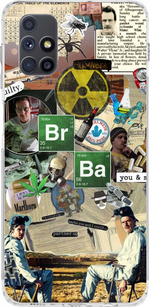 Samsung Galaxy M51 Uyumlu Breaking Bad Kolaj Baskılı Silikon Kılıf
