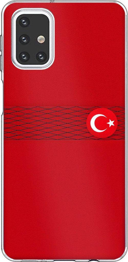 Samsung Galaxy M31s Uyumlu Türk Milli Takım Izgara Desenli Forma Baskılı Silikon Kılıf