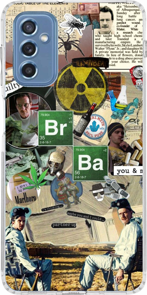 Samsung Galaxy M52 Uyumlu Breaking Bad Kolaj Baskılı Silikon Kılıf