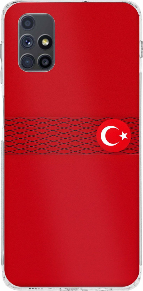 Samsung Galaxy M51 Uyumlu Türk Milli Takım Izgara Desenli Forma Baskılı Silikon Kılıf