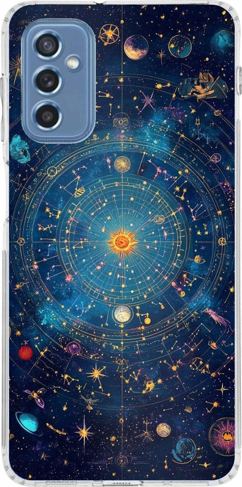 Samsung Galaxy M52 Uyumlu Yıldız Atlası Kozmik Rehber Baskılı Silikon Kılıf