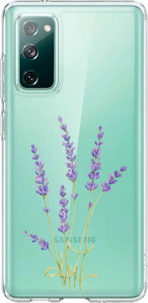 Samsung Galaxy S20 FE Uyumlu Lavanta Çiçek Tasarımlı Baskılı Silikon Kılıf