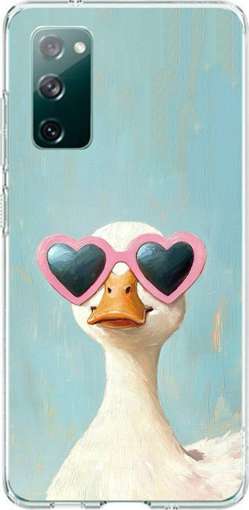 Samsung Galaxy S20 FE Uyumlu Yağlı Boya Pop-Art Ördek Baskılı Silikon Kılıf