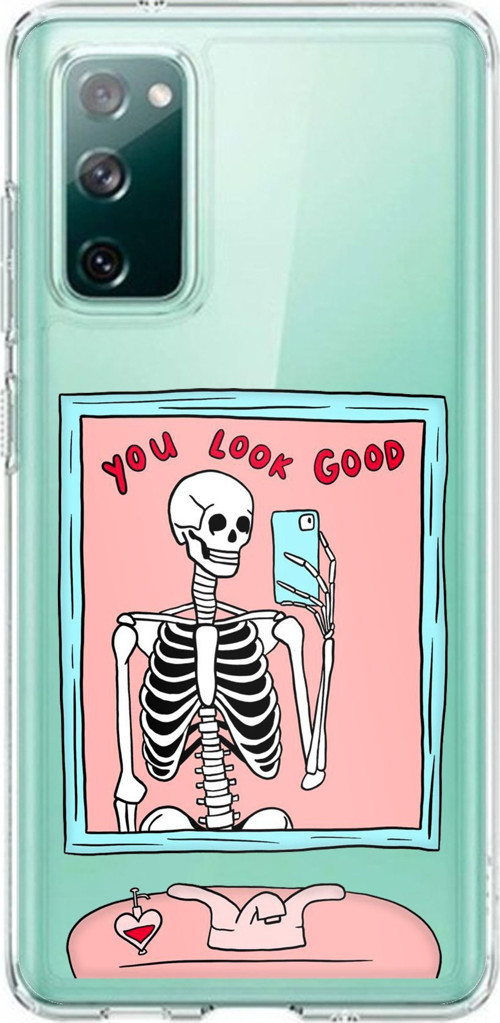Samsung Galaxy S20 FE Uyumlu You Look Good İskelet Tasarımlı Baskılı Silikon Kılıf