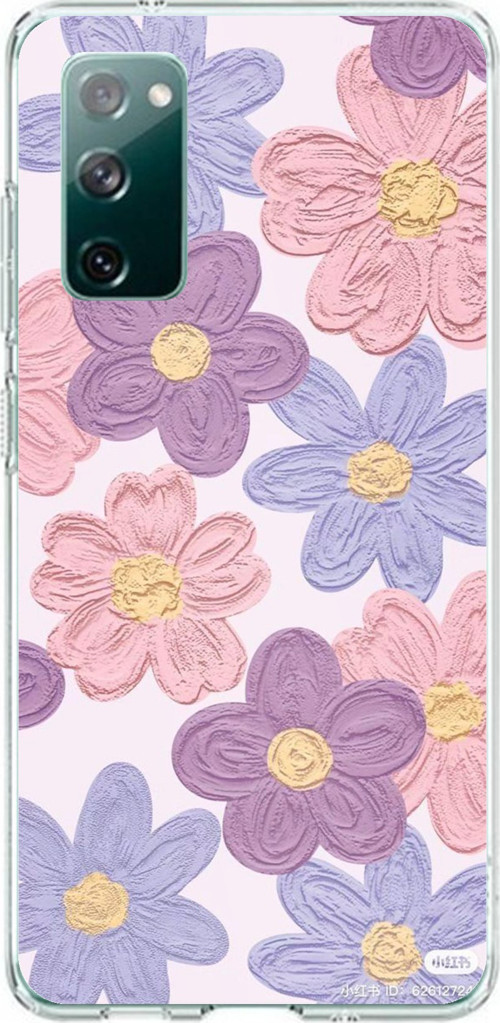 Samsung Galaxy S20 FE Uyumlu Renkli Papatyalar Sulu Boya Baskılı Silikon Kılıf