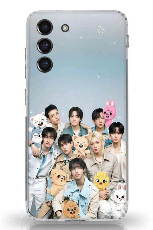 Samsung Galaxy S21 FE Uyumlu Tray Kids K-Pop Grubu ve SKZOO Temalı Baskılı Silikon Kılıf