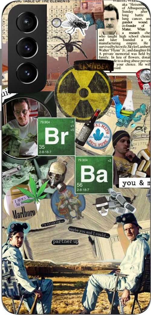 Samsung Galaxy S21 PLUS Uyumlu Breaking Bad Kolaj Baskılı Silikon Kılıf