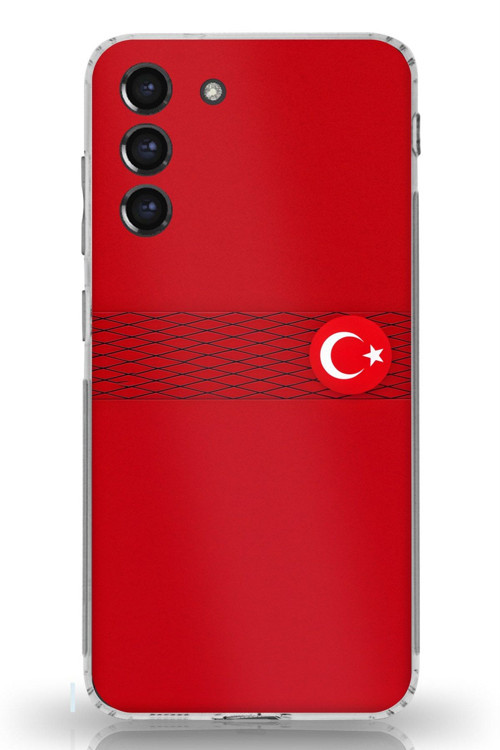 Samsung Galaxy S21 FE Uyumlu Türk Milli Takım Izgara Desenli Forma Baskılı Silikon Kılıf