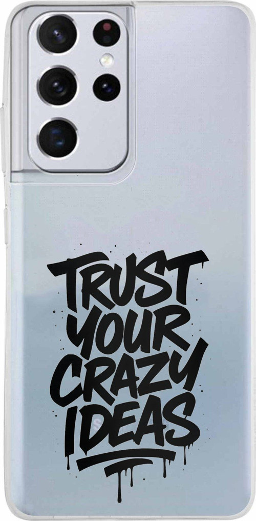 Samsung Galaxy S21 ULTRA Uyumlu Crazy Trust Baskılı Silikon Kılıf