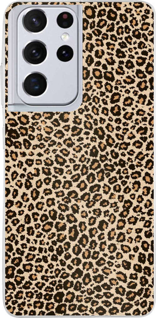 Samsung Galaxy S21 ULTRA Uyumlu Leopar Tasarımlı Baskılı Silikon Kılıf