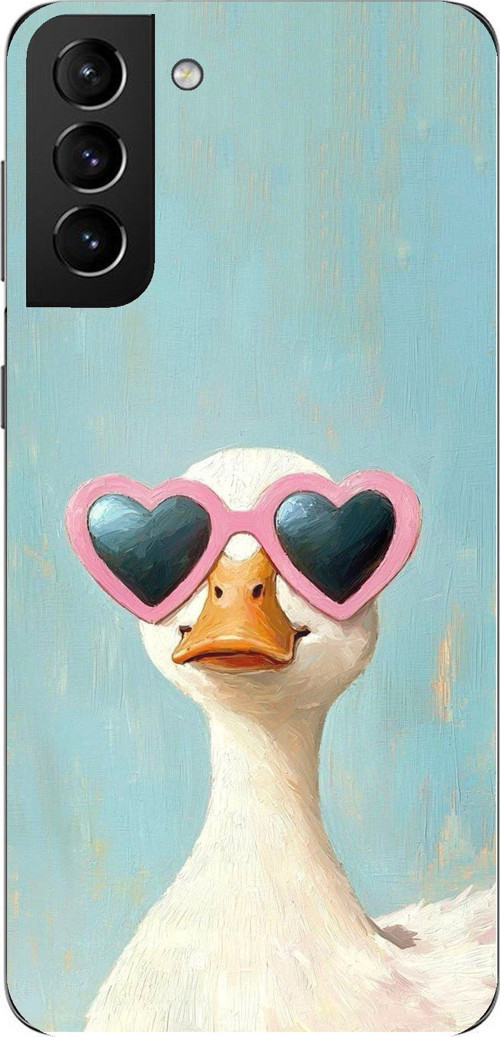 Samsung Galaxy S21 PLUS Uyumlu Yağlı Boya Pop-Art Ördek Baskılı Silikon Kılıf