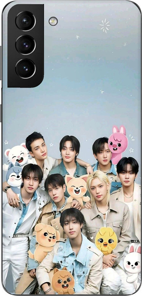 Samsung Galaxy S21 PLUS Uyumlu Tray Kids K-Pop Grubu ve SKZOO Temalı Baskılı Silikon Kılıf